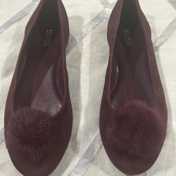 Michael Kors new suede shoes with pretty bow plum color - Picture 1 of 3